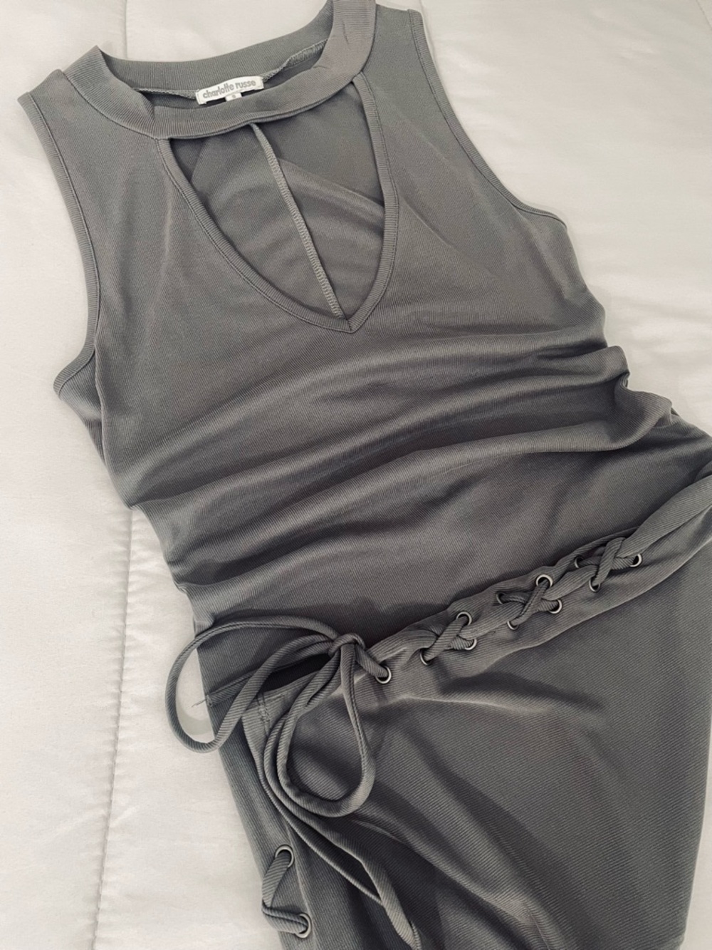 2/$12⚡️LAST CHANCE⚡️ Charolette Russe Grey Keyhole Dress